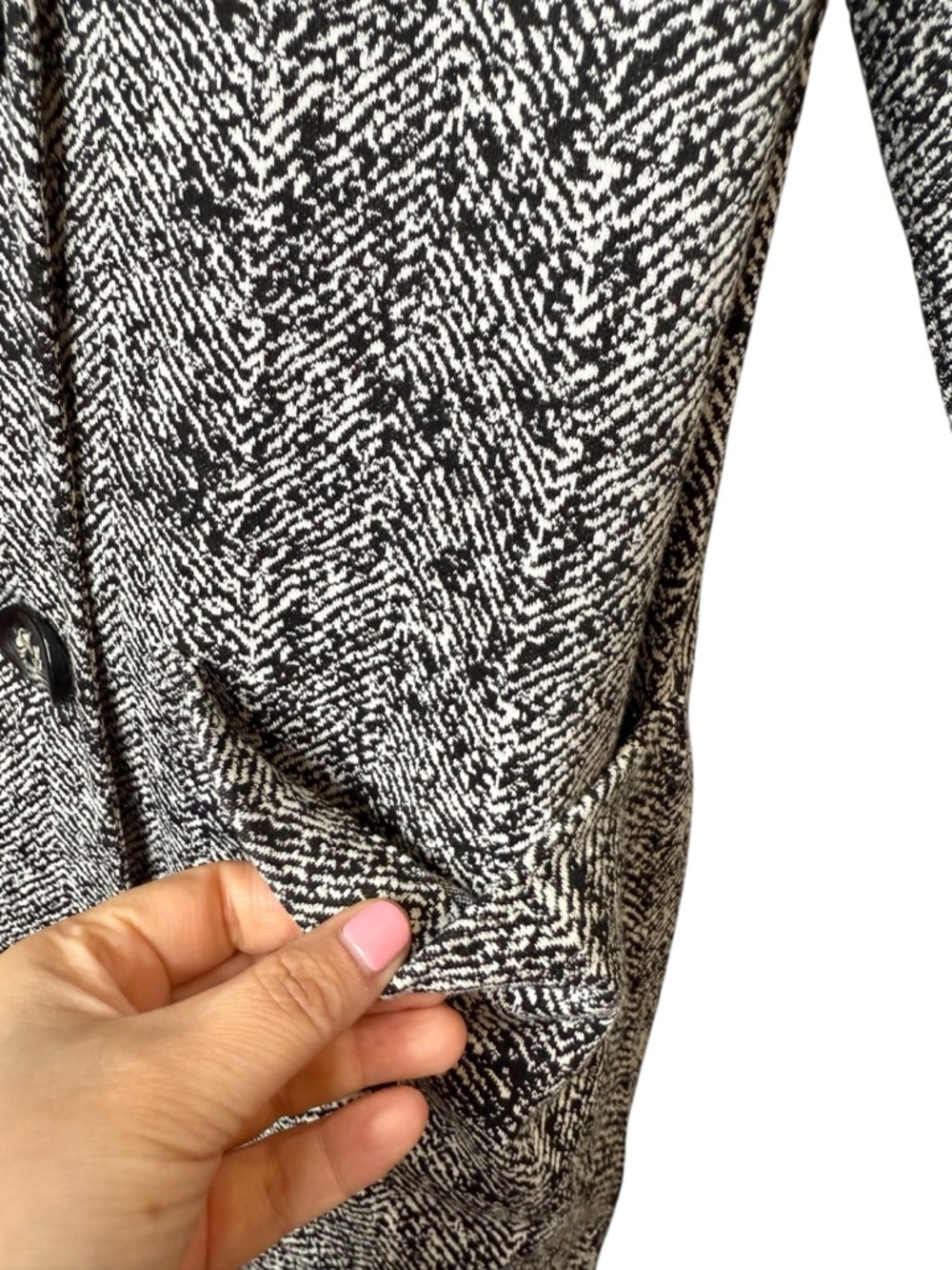 Cabi #4294 Agent Black Herringbone Double Breasted Knit Women’s Blazer Sz M - Picture 8 of 14